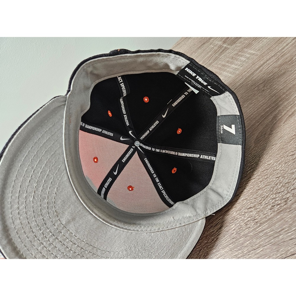 Nike Oklahoma State True Fitted Hat Size 7 Orange Black Flat Bill O - Picture 6 of 10
